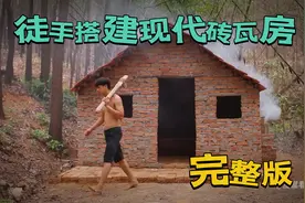 荒野建造：荒野小帅，制作原始工具，野外建造现代砖瓦房-完整版视频封面