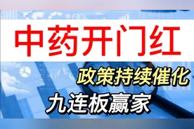 政策面持续催化！中药股再掀涨停潮，还有个股录得九连板视频封面