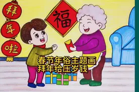 春节年俗年韵主题简笔画，新年主题画手抄报素材，简单漂亮收藏视频封面