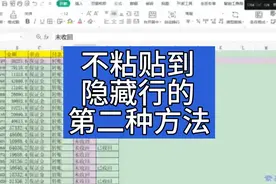 不是WPS版本，有什么办法不粘贴到隐藏行？视频封面