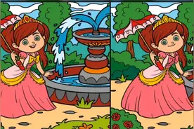 眼力挑战:高难度找不同，图中的小公主👸有九处不同。你能找到几