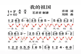 《我的祖国》动态有声简谱领你唱，不跑调，节奏好.