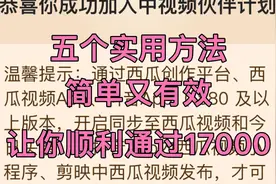 我通过了中视频伙伴计划，5个简单又有效的方法让你快速通过17000视频封面