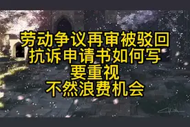 劳动争议再审被驳回，抗诉申请书如何写？要重视，不然浪费机会视频封面