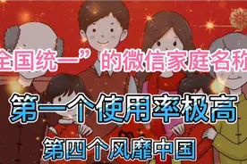 全国统一的微信家庭名称，第一个使用率极高，第四个风靡中国！