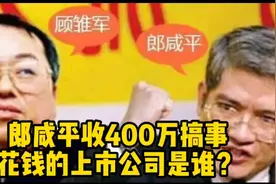 顾雏军爆料：郎咸平收了400万搞我！幕后花钱的是一家上市公司视频封面