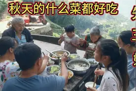 三嫂早上起床就去菜园摘菜，桌上都是用大盆子装，农村人的饭量大视频封面