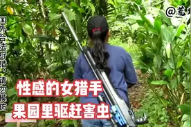 印尼性感的女猎手，果园里驱赶害虫，偷吃水果的实在是太多了视频封面