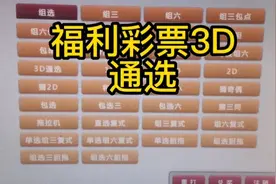 福利彩票3D，通选