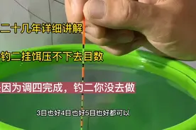 钓鱼二十几年调四钓二精准调漂，挂饵压不下去目数，钓二你没去做视频封面