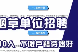 烟草单位招聘，重庆有岗，不限户籍待遇好，招八十人，正式工视频封面