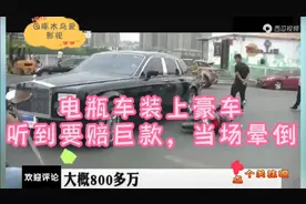 电瓶车撞上豪车，电瓶车主听到要赔巨款，当场晕倒，究竟什么原视频封面