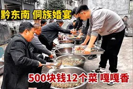 贵州黔东南侗族婚宴，500块钱12个菜喝米酒，吃完晚饭才去接新娘视频封面