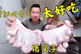 “猪花肠”猪内脏最好吃的地方，很多人没吃过，做法简单但很好吃
