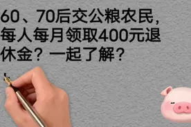 60后的农民交工粮每月领取400元。退休金？一起了解。视频封面