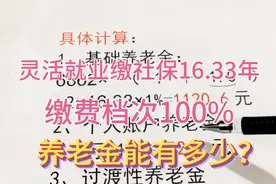 灵活就业缴社保16.33年，缴费档次100%，甘肃退休，养老金多少视频封面
