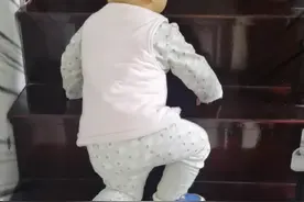 小朋友学会爬楼了，有同款吗？视频封面