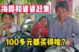 海霞和婆婆领着孩子们赶集，集市上卖啥的生意最好，赶集的人真多视频封面