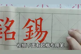 欧楷专用笔写带金字旁的字视频封面