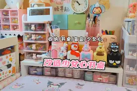 巧巧的少女心书桌改造，用了新的收纳箱，是你们喜欢的不？视频封面