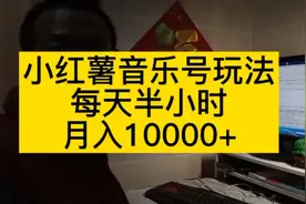 小红书音乐号玩法，每天半小时，月入10000+视频封面