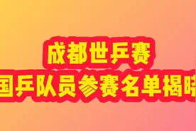 成都世乒赛团体赛国乒队员参赛名单揭晓，值得期待视频封面