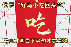 俗语“好马不吃回头草”，下半句才更有道理视频封面