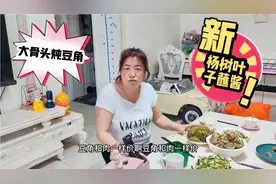 老孟拿的大骨头炖豆角，孟嫂竟然爱吃杨树叶了，肉太香了吗？视频封面