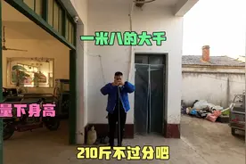 刚买的尺，给自己量下多高，一米八的身高，210斤体重，不过分吧视频封面