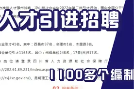 人才引进招聘.1100多个编制，不限户籍可报待遇好，四川有岗位视频封面