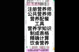 注册营养师公共营养师营养配餐工具《健康饮食营养表格》视频封面