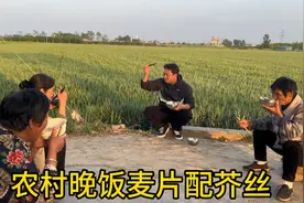 农村晚饭简单美味，地头马齿苋塌菜饼，麦片滚汤调芥丝，就好这口视频封面
