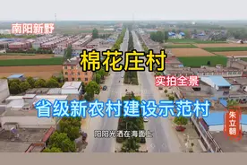 南阳新野，棉花庄村，一个省集新农村建设示范村，全景拍摄家乡