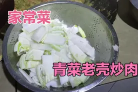 乡村生活，家常菜青菜老壳炒肉，只有云贵川才有特色蔬菜视频封面