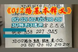 012路法分析3D排列3视频封面