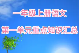 一年级刚开学语文课本第一单元，重点知识汇总，给孩子收藏吧视频封面