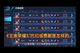 《王者荣耀》代打收费都是怎样的?
淘宝买了一个陪打，5颗星 16元