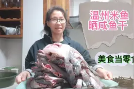 温州鮸鱼，张琴在家全过程制作晒咸鱼干，并用鱼干做一道美味零食视频封面