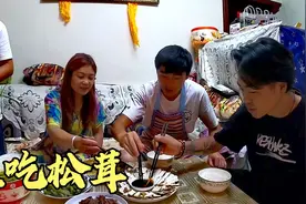 直接可以生吃的野生菌“松茸”，切片沾酱油和芥末，一家人都爱吃视频封面