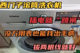 西门子滚筒洗衣机插电就跳闸，没万用表也能找出毛病，拔根线就好视频封面