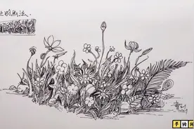 花丛画法，从零开始学线稿，钢笔画风景教程视频封面