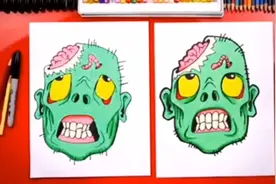 跟着步骤画可怕的僵尸，简单易学的绘画教程，简笔画视频封面