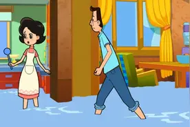 大头儿子家里涨大水了，小头爸爸的书都湿了，这水是厕所流出来的视频封面