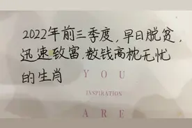 2022年前三季度,早日脱贫，迅速致富，数钱高枕无忧的生肖