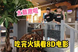 双胞胎吃火锅的时候玩蹦床，还去看8D电影，太刺激全程尖叫视频封面