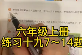 人教版数学六年级上册～练习十九7～14题讲解P91页视频封面