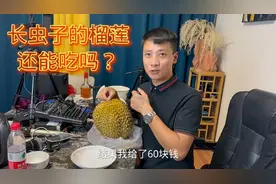 大树难得奢侈一回，咬牙买了一个大榴莲，居然里面有条虫子能吃吗视频封面
