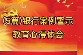 (5篇)银行案例警示教育心得体会视频封面