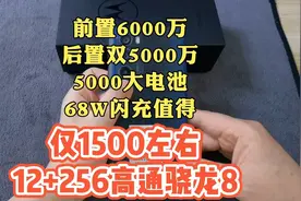 仅1500左右，12+256G，骁龙8+5000大电池+68W闪充，性价比高值得视频封面