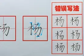 【杨】字写好，横折折撇的位置和比例是关键（二年级上册写字表）